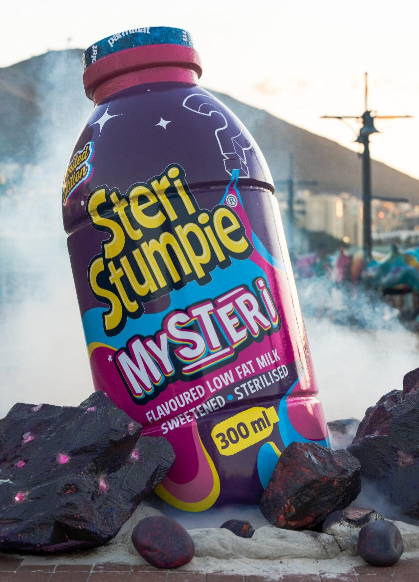 : Hero activation for launch of Steri Stumpie’s new Mysteri flavour — bold, playful centerpiece.